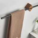 Bath Towel Holder, Adjustable Towel Bar, Stainless Steel Wall Mount Towel Holder, Self Adhesive Bathroom Towel Holder, Bath Towel Bar Towel Hanger for Bathroom (Black 16 Inch)