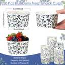 LemonRoad 50 Pcs 8 oz Blueberry Baby Shower Decoration Ice Cream Cups Disposable Paper Treat Snack Cups Summer Ice Cream Bowls Fruit Paper Bowls Dessert Cup for Hot Cold Food Birthday Party Supplies