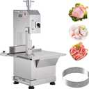 Vevor Commercial Electric Meat Bandsaw, 2200W Stainless Steel Bone Sawing Machine, 18.5" x 20.9" Workbench, 0-180mm Cutting Thickness, Frozen Meat Cutter with 6 Blades for Rib, Pork, Beef