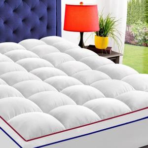 UBiuduy Mattress Topper King Size Cooling Mattress Pad Cover Extra Thick Mattress Pad 3D+7D Down Alternative Filling Plush Mattress Topper Pillow-Top with Deep Pocket Fitted to 8-21”Mattress