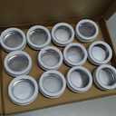 uxcell 2 Oz Tin Cans, 12 Pcs Aluminum Round Tins, Travel Sized Small Metal Tins Cosmetic Sample Containers with Clear Lid for Lotion Bars Beard Balms Candles, White