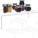 Large (16.1 x 10.2 Inch) Cabinet Storage Shelf Rack, ShelvesKitchen Counter and Cabinet Shelf, Storage Rack Organizer for Kitchen, Fridge, Cabinet, Bathroom Cupboard (White, 4)