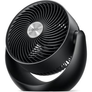 Dreo Fan for Bedroom, Table Air Circulator for Whole Room, 11 Inch, 40ft Strong Airflow, 120 adjustable tilt, 28db Low Noise, Quiet, 3 Speeds, 2025 New Desk Fan for Office, Kitchen, Home (Black)