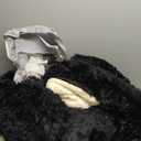 UOZZI BEDDING Black Faux Fur Comforter Set Queen 3 Pieces - 1 Black Shaggy Comforter Set 90x90 and 2 Pillowcases, Ultra Soft and Easy Care Luxury Plush Shaggy Duvet Set