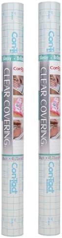 KITTRICH CORPORATION Adhesive Covering, 18" x 16 ft, Pack of 2, Clear Glossy 2 Count