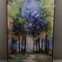 Framed Vertical Colorful Forest Living Room Wall Art, Large Tree & Path Picture Artwork for Walls, Farmhouse Landscape Vertical Canvas Print for Office Kitchen Foyer Stair Hallway Wall Decor, 20x40 In