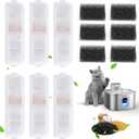 Papettly Cat Water Fountain Filter Replacement, 6 Pack Pet Water Fountain Sponges & Filter Replacement, Reduces Hair & Impurities for Cleaner Water, Dual Filtration System Kit