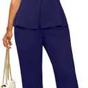 Ophestin Pant Suits for Women Dressy Summer Sleeveless Vest Blazer Sets 2 Piece Business Casual Work Outfit 2026, L
