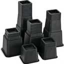 24 PCS Adjustable Bed Risers 12 Inch Heavy Duty, Furniture Risers Elevation in Heights 3, 4, 5, 6, 7, 8, 9, 10, 11, 12 Inch for Couch, Sofa, Table, Chair, Raisers Support up to 6,000 lbs, Black