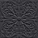 Art3d Decorative Ceiling Tile 2x2 Glue up, Lay in Ceiling Tile 24x24 Pack of 12pcs Spanish Floral in Black
