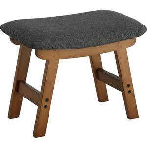 Foot Stool Ottoman Foot Rest Under Desk,Small Stool for Living Room, Bedroom and Kitchen (Brown Legs - Gray Stool Surface), 9.8"D x 15.3"W x 11.8"H