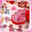 Tigeen 48 Pcs Western Cowgirl Iron on Patches Pink Girl Hat Sewing Patches Embroidery Applique Patch DIY Accessories for Trucker Hats,Jackets,Backpack,Clothing, Jeans DIY Emblem Accessory