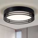 Black Flush Mount Ceiling Light, Modern Dimmable LED Light Fixture, Minimalist Metal Ceiling Lamp for Bedroom Kitchen Laundry Room Hallway Entry 2700 K - 6000 K 5CCT 11.8 Inch (11.81in)