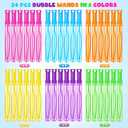24PCS Bubble Wands for Kids,Bulk Bubble Wand for Kids Party Favor, Bubble Maker for Party Favor,Birthday,Goodie Bags, Wedding, Carnival Prizes, Summer Outdoor Toy Gifts, Assortment 6 Colors