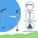 Loyoda Toilet Handle Height-Adjustable Leg Toilet Safety Frame Medical Grade Aluminum Alloy Sturdy Toilet Safety Rail Provides Support for Seniors, Disabled and Pregnant Women