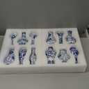 Maxcheck 12 Pcs Porcelain Blue and White Vase, Mini Chinoiserie Vintage Ceramic Oriental Vase Classic Handmade Chinese Flower Jardiniere for Home Office Table Decor