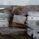 Fredbeck 48in x 84in White Glass Barn Door with 8FT 96inch Sliding Doors Hardware Kit Included & Handle,PVC Surface,Need to Assembly,Water-Proof