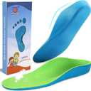 Ailaka Kids Orthotic Arch Support Insoles, PU Foam Cushioning Arch Support Shoe Insert for Overpronation Children Toddlers Flat feet, Plantar Fasciitis(2-3.5 M US Big Kid) (Green)
