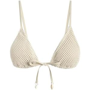 ZAFUL Women Triangle String Bikini Top Mesh Tie Shell Decor Swimsuit Top Only, Size: Medium