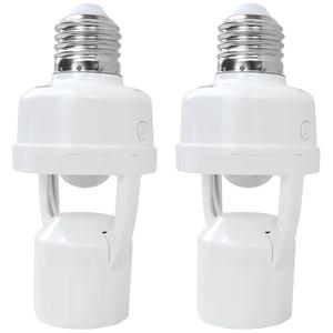 2PCS Infrared Motion Sensor Light Socket – E26 Screw in Adapter for Automatic Light Control, Easy Install & Adjustable Duration – Ideal for Outdoor Indoor Garage Light, for Basement (2)