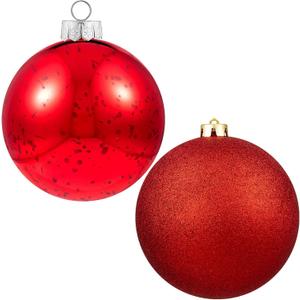 XmasExp 6in Large Christmas Ornaments Christmas Ball Ornaments Giant Tree Decoration Shatterproof Decorative Hanging Balls for Holiday Party Decor(Red, 2pcs)