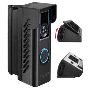 Ivaso Anti-Theft Angle Adjustable Doorbell Coverd Mount Bracket for Ring Wired & Battery Doorbell, Both Drill & No Drill Aavailable with Security Screws ((Covered+Angle) for Wired Pro 3 Gen 4K)