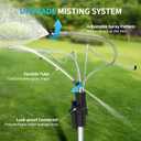 CECEFIN Outside-Patio Standing-Misters with Light - Outdoor Misting System for Patio Cooling, 26FT Water line W/Standard 3/4 Garden Thread, Water Misters for Garden Plant, Backyard, Pool, RV/Camper