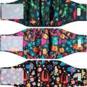 wegreeco Washable Male Dog Belly Band (Stylish Pattern)- Pack of 3 - Male Dog Belly Wrap, Dog Diapers Male (Childlike Creatures, X-Large)