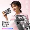 FUNMIKO for iPhone 15 Pro Case Wireless Charging & Military-Grade Protection - Cute Floral Design for Women Girls, Non-Slip Matte Cover with Shockproof Corners - Adorable Rabbit and Bows