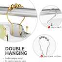 Bathway Shower Curtain Hooks, Shower Curtain Rings Rust Proof Double Hook Shower Curtain Hooks, 12 Pcs Dark Gold Shower Hooks for Shower Curtain, Shower Rings for Curtain, Metal Shower Rod Hooks
