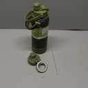 32 oz Insulated Water Bottle with 2 Lids (2-in-1 Straw & Spout Lid, Magnetic Lid), Slim Water Bottle with Strap, Stainless Steel Water Bottle for Hiking, Gym, Travel, BPA-Free, Army Green