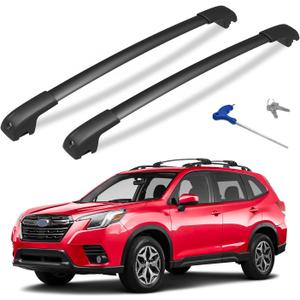 300lbs Lockable Roof Rack Cross Bars Compatible with 2014-2026 Subaru Forester (Not for Wilderness), Aluminum Roof Rails Crossbar for Rooftop Cargo Bars Luggage Kayak Bike Racks
