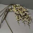 florisso 6 PCS Artificial Cherry Blossom Branches Spring Indoor Decoration, Faux Flowers 34.45" Long Stems Plum Fake Peach Plants Real Touch Silk for Wedding Home Bedroom Party Table Office, White