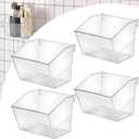 Cinnvoice 4 Pack Gridwall Baskets Hanging Gridwall Clear Acrylic Grid Wall Panels Bins Applicable to 3-inch Grid Board for Organizing Storage Display Kitchen Home Office Garage Bathroom(Classic Style)