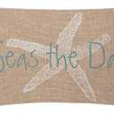 EKOBLA Square Throw Pillow Covers Beach Ocean Coastal Orange Black Blue Starfish Sea Life Animal Cotton Linen Cushion Case for Sofa Couch 12x20 Inches