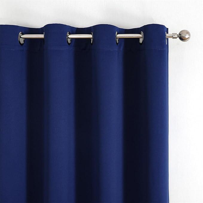Room Darkening Grommet Thermal Insulated Blackout Window Curtains Panels for Bedroom Set of 1 40x96 Inch Navy Blue