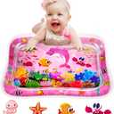 ZMLM Baby Tummy Time Water Mat for Babies: Baby Toys Gifts for Newborn Infant 3 6 9 12 Month Boy Girl Inflatable Activity Playmat Sensory Mat Toddler Belly Time Pat (Pink)