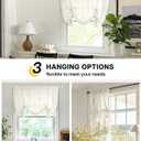 LazBlinds Tie Up Curtains, Linen Privacy Thermal Insulated Balloon Roman Shade Bathroom Window Curtain, Adjustable Rod Pocket Drape for Kitchen, Living Room, Bedroom (25" W x 47" L, White)
