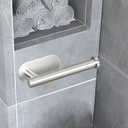 2 x Toilet Paper Holder, Self-Adhesive or Drilling Optional SUS 304 Stainless Steel Wall Mounted Brushed Silver Toilet Tissue Holder for Bathroom, RV