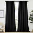 NICETOWN Halloween Blackout Curtains Shades Window Drapes - (Black Color) W52 x L95, Double Panels, Blackout Draperies Window Treatment for Living Room