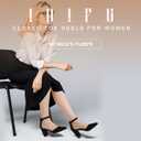 IDIFU IN3 Closed Toe Heels for Women High Chunky Block Heels Women's Pumps Comfortable Dressy Wedding Bride Party Homecoming Prom Work Shoes Fashion Ankle Strap Round Toe Dress Shoes Size US 8.5