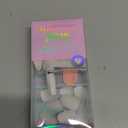 BTArtbox White Press On Nails Short - Soft Gel Press on Nails Almond, White Glue on Nails with Nail Glue, Reusable Stick on Nails in 16 Sizes, Cream Puff