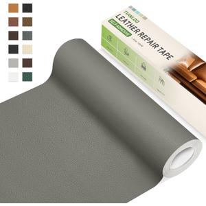 Leather Repair Tape16x80 Inch Self Adhesive Leather Repair PatchLeather Repair Kit for FurnitureCouches, Car Seats, Cabinets, Handbags(Dark Grey-Litchi Grain)
