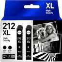 for 212XL 212 Black Ink Cartridges Remanufactured Replacement for Epson 212 212XL T212XL T212 Ink Cartridge, Compatible with Expression Home XP-4100 XP-4105 Workforce WF-2830 WF-2850 Printer, 2 Black