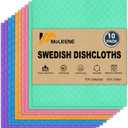 MoLKENE Swedish Dish Cloths - 10 Pack Reusable Kitchen Dishcloths - Ultra Absorbent Dish Towels for Washing Dishes - Cellulose Sponge Cloth Cleaning Rag - Assorted