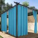 HolidayIdeas Outdoor Curtains for Patio Waterproof, 4 Panels - 54 x 84 Inch - Privacy Protection & Light Filtering Curtains Teal Grommet Outside Curtains for Porch, Gazebo, Pergola, Backyard