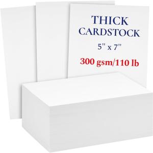 Card Stock Paper - 5x7 In White, 200 ct, 300 GSM (110 Lb) - Heavyweight Cardstock for Wedding Invitations & Invitation Cardstock, Blank Flashcards, Postcard Paper, Recipe Cards