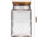 WHJY Glass Storage Container with Lid, Airtight Glass Jars, Farmhouse Tea Canister, Dog Treat Jar for Pet, Glass Candy Cookies Coffee Canister Jar Bath Salt Container - Square 67 oz