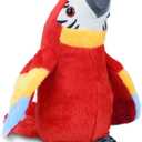Talking Parrot Toy, Repeat What You Say Parrot Toys with Flapping Wings, Interactive Electronic Funny Rcording Singing Parrot Tummy Time Toy Talking Stuffed Animal Birthday Gifts for Toddler Kid, Red