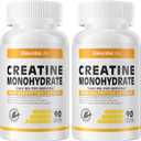 ElevateLife Creatine Monohydrate 2500mg, 180 Capsules - Gluten Free, Non-GMO (90 Count (Pack of 2)),  EXP 07/2026